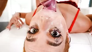 Throated - Short Haired Sidra Sage Swallows A Huge Cock