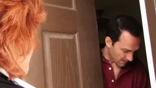 Chubby housewife in Nylons gets a cumshot on her natural tits