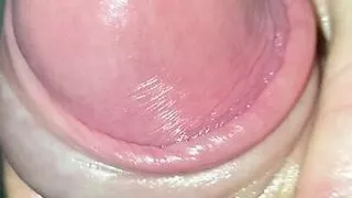 Long, pumped bulging foreskin dick with cumshot