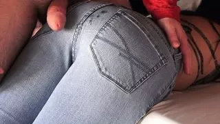 Assjob PRE-Cum on my Tight Denim Jeans FETISH