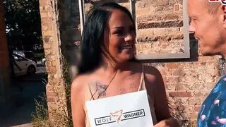 German Latina with big tits picked up on the street