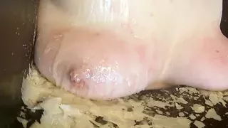 The tit torture device - hot wax and slapping