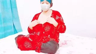 Chubby and Busty Arab Shows Boobs and Pussy