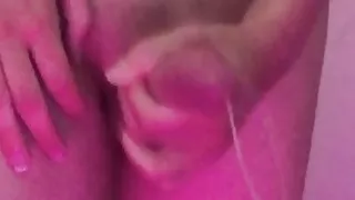 skinny latin tgirl jerks off in camera in thigh high socks