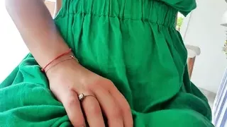 Extreme girl without panties in restaurant