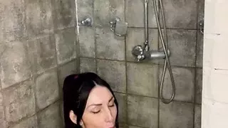 Wet masturbation in the bathroom
