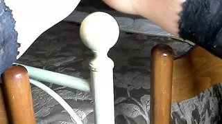 Horny slut fucks the bed post with her pussy and ass – EXTREME