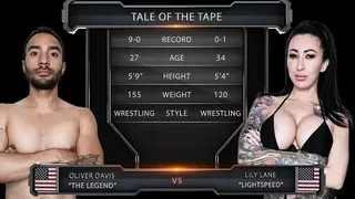 Nude Fight As Lily Lane Wrestles Oliver Davis And Is Fucked