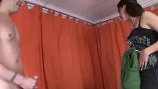 Cock tugging teen jerks off dick