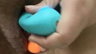 Having some fun at home alone.