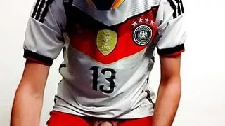 Young gearhead jerk-off in mxhelmet and nike sneakers