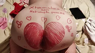 Hot bitch in red, my Valentine spread her beautiful legs in front of me for a hot fisting and of course squirting