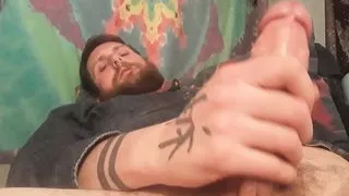 Watch daddy stroke his big dick