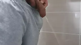 Pissing boy - uncut big  young cock