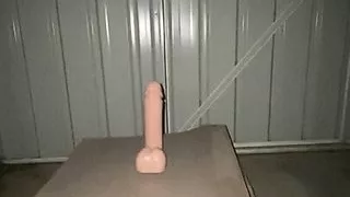 Tranny fucks dildo in heels