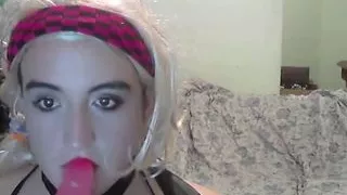 Ruby Stars cute girl, a little bit naughty but heavenly. Shy blonde teen girl first time on webcam kissing a pink dildo.