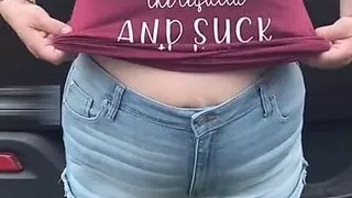 Flashing my tits in public