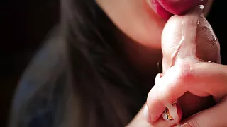 POV Close-up foreskin blowjob from an Asian on Valentine's Day