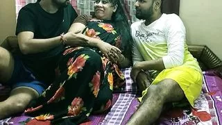 Amazing hot desi threesome sex! Hot milf bhabhi vs two devars
