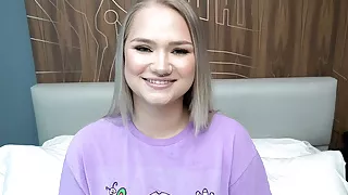 This sexy new teen has a fat ass and loves sucking cock