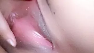 Latina babe is soaking wet