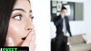 TeamSkeet - Beautiful Girl In Black Fishnet Bodysuit Lets Her Muscular Boyfriend Dominate and Fuck Her