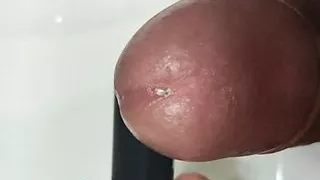 POV headed masturbation with vibrator in hotel bathroom