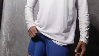 Young guy masturbates in front of the mirror