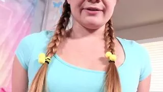 Brunette step teen rides taboo POV dick before missionary