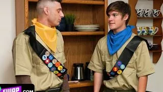 Mom Swap - Athletic Boys In Scout Uniforms Swap Their Busty Stepmoms And Pound Them On The Couch