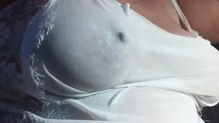 Wet transparent skirt