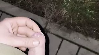 Jerking my cock in public in the car park