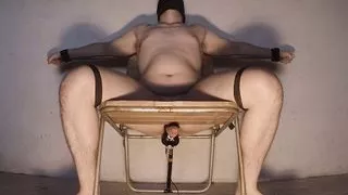 Again!!! He did it again! He was caught masturbating and now he gets impaled on the dildo until he cums from anal