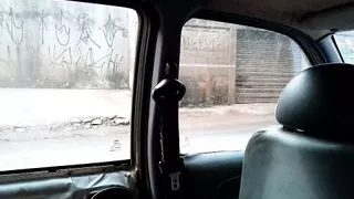 My friend's girlfriend gives me a blowjob in the car