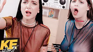 Fake Hostel - Rave Girls Lady Gang and Taylee Wood party their big tits off in thick cock threesome