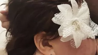 Curvy short-haired slut is so hungry for a cock, she sucks me in the shower, swallows all the cum