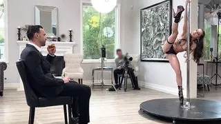 Natural Cherry of the Month Spencer Bradley Strips for Alex Legend Before A Hot Blowjob and Hardcore Fuck