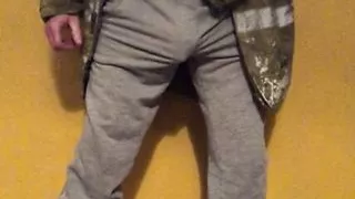 Scally builder strips, wanks and cums