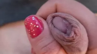 I take his cock out and use vibrator on it