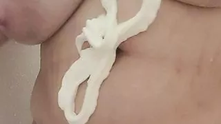 Sexy babe with big tits in shower