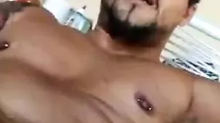 Masturbating sitting on the chair