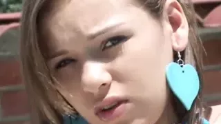 Sunkissed solo teen slut fingers her pussy