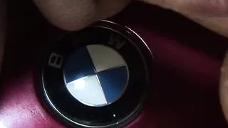 Hard fuck on the hood of the old BMW