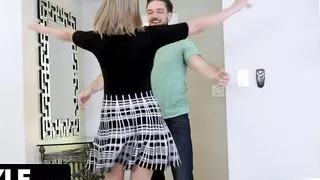 TeamSkeet - Big Titted Milf Gives Her Stepson And His Girlfriend A Sex Lesson And Helps Them Cum