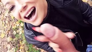 Dark haired German Milf with big tits picked up online for public sex