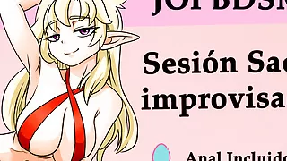 Spanish JOI hentai, sesion sado improvisada.