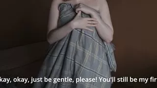 Stepbrother caught his sister jerking off and fucked her in her mouth and pussy