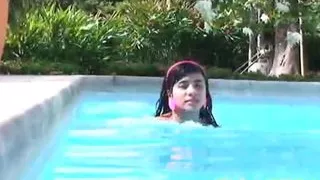 Tobie Teen with small tits Fingering at Pool – Solo