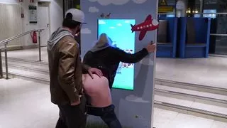 Julia Winter extreme public at Bremen Airport! It doesn't get any bolder, does it? That was really cool!