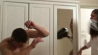 Hairy pussy – girlfriend’s old mom rides his cock